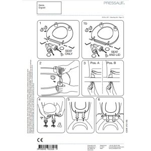 Pressalit Dania R33000 toilet seat 50mm raised with lid white