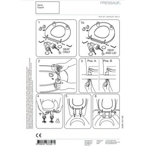 Pressalit Dania R43000 toilet seat 50mm raised with lid with splash guard white