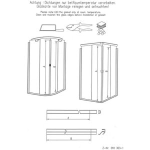 Sphinx VarioPlus S8L41913 ( 2537270 ) compleet strippenset voor hoekdouche 2-delig en kwartrond met schuifdeuren