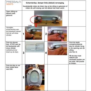 Pressalit A7333 Dämpfungskappe für Soft-Close-Mechanismus (WC-Sitze lid)