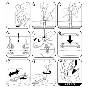 Villeroy en Boch Sentique 92205461 set verstelbare scharnieren chroom