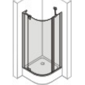 Huppe 1002, 069722 set afvoerprofielen voor 3-delige kwartronde hoekinstap