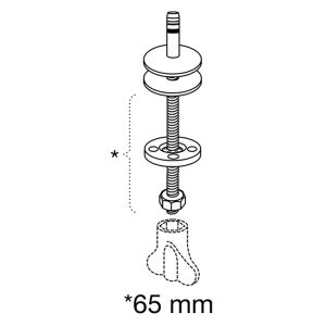 Pressalit 300+ DM2999 vast scharnier, standaard montage chroom (set van 2)
