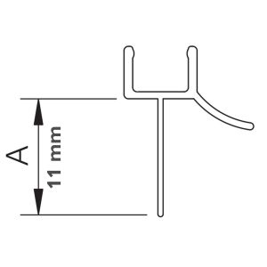 Provex 1236SA00F afwateringsstrip 120cm, 11mm hoog, transparant, voor glasdikte 6mm