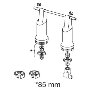 Pressalit Dania R24000 toilet seat 100mm raised without cover with splash guard white