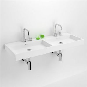 Clou Wash Me CL0213039 double sink 110x42cm aluite white