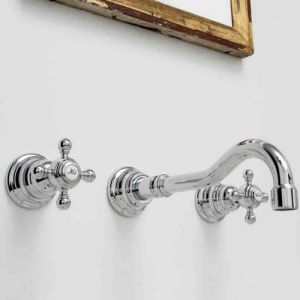 Fima Carlo Frattini Elizabeth F50815CR 3-hole wall mounted basin mixer 2 handle spout 16cm chrome