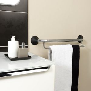 Handicare (Linido) LI2637002211 towel rail long 600mm stainless steel polished (anthracite covers)