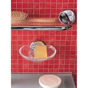 Inda Colorella A23110CR03 soap holder transparent clear glass/ chrome