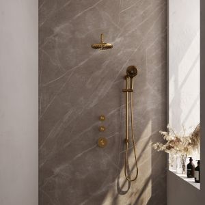 Brauer Carving 5-GG-117 thermostatic concealed rain shower SET 21 with 20 cm gold brushed PVD