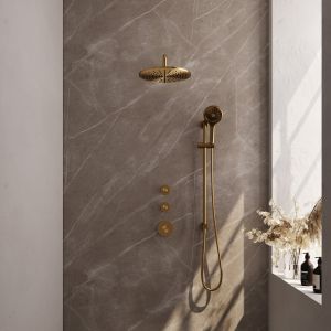 Brauer Carving 5-GG-118 thermostatic concealed rain shower SET 22 gold brushed PVD