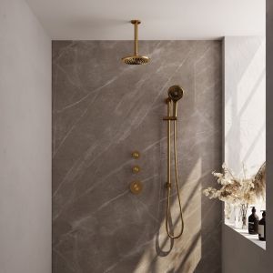 Brauer Carving 5-GG-119 thermostatic concealed rain shower SET 23 gold brushed PVD