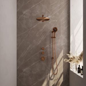 Brauer Carving 5-GK-116 thermostatische Unterputz-Regenbrause SET 20 Kupfer gebürstet PVD
