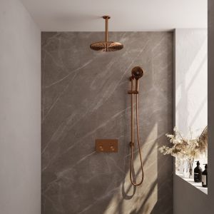 Brauer Carving 5-GK-207 thermostatic concealed rain shower with push buttons SET 72 copper brushed PVD