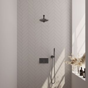 Brauer Carving 5-GM-184 thermostatic concealed rain shower with push buttons SET 49 gunmetal brushed PVD