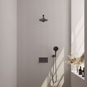Brauer Carving 5-GM-190 thermostatic concealed rain shower with push buttons SET 55 gunmetal brushed PVD