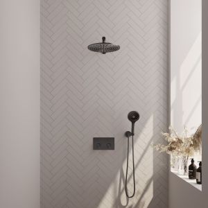 Brauer Carving 5-GM-191 thermostatic concealed rain shower with push buttons SET 56 gunmetal brushed PVD