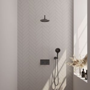 Brauer Carving 5-GM-192 thermostatic concealed rain shower with push buttons SET 57 gunmetal brushed PVD