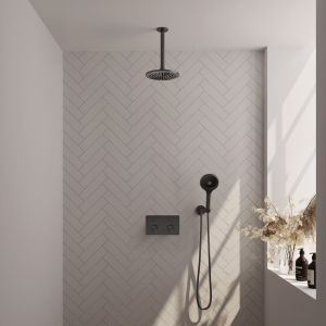 Brauer Carving 5-GM-194 thermostatic concealed rain shower with push buttons SET 59 gunmetal brushed PVD