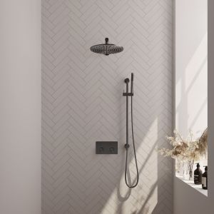 Brauer Carving 5-GM-197 thermostatic concealed rain shower with push buttons SET 62 gunmetal brushed PVD
