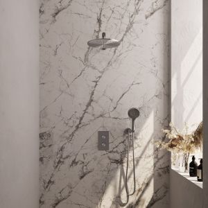 Brauer Carving 5-NG-128 thermostatic concealed rain shower 3-way diverter SET 32 stainless steel brushed PVD