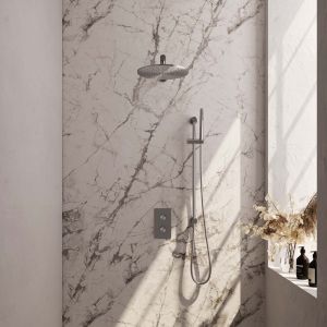 Brauer Carving 5-NG-134 thermostatic concealed rain shower 3-way diverter SET 38 stainless steel brushed PVD