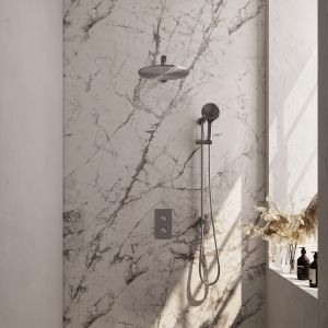 Brauer Carving 5-NG-140 thermostatic concealed rain shower 3-way diverter SET 44 stainless steel brushed PVD