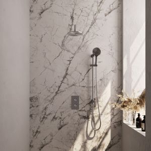 Brauer Carving 5-NG-141 thermostatic concealed rain shower 3-way diverter SET 45 stainless steel brushed PVD