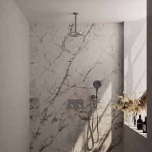 Brauer Carving 5-NG-194 thermostatic concealed rain shower with push buttons SET 59 stainless steel brushed PVD