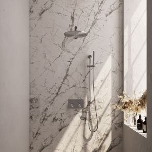 Brauer Carving 5-NG-197 thermostatic concealed rain shower with push buttons SET 62 stainless steel brushed PVD