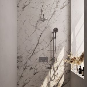 Brauer Carving 5-NG-202 thermostatic concealed rain shower with push buttons SET 67 stainless steel brushed PVD