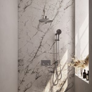 Brauer Carving 5-NG-203 thermostatic concealed rain shower with push buttons SET 68 stainless steel brushed PVD