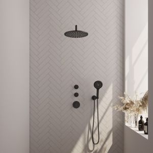 Brauer Carving 5-S-106 thermostatic concealed rain shower SET 10 matte black