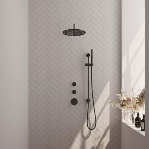 Brauer Carving 5-S-112 thermostatic concealed rain shower SET 16 matte black