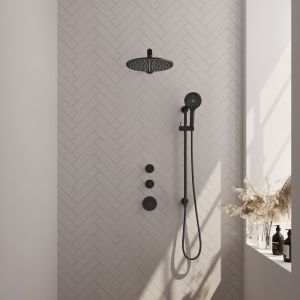 Brauer Carving 5-S-116 thermostatic concealed rain shower SET 20 matte black