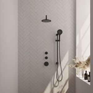 Brauer Carving 5-S-117 thermostatic concealed rain shower SET 21 matte black