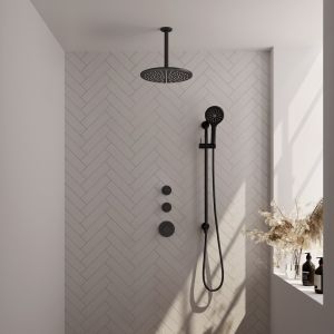 Brauer Carving 5-S-120 thermostatic concealed rain shower SET 24 matte black