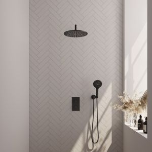 Brauer Carving 5-S-130 thermostatic concealed rain shower 3-way diverter SET 34 matte black