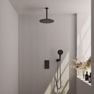 Brauer Carving 5-S-132 thermostatic concealed rain shower 3-way diverter SET 36 matte black