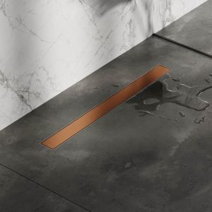 Brauer DR-MRF70GK douchegoot met multifunctioneel rooster en flens 7 x 70cm koper geborsteld PVD