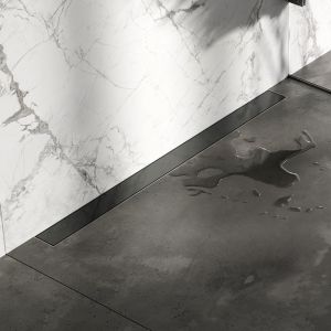 Brauer DR-MRFW90GM Duschrinn mit Multifunktions Abdeckung und Flansch für Wandmontage 7 x 90cm gunmetal gebürstet PVD