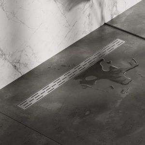 Brauer DR-SRF100NG Duschrinn mit Standard Abdeckung und Flansch 7 x 100cm Edelstahl gebürstet