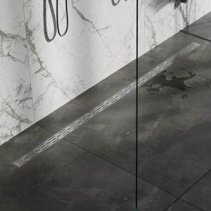 Brauer DR-SRF200NG douchegoot met standaard rooster en flens 7 x 200cm RVS geborsteld