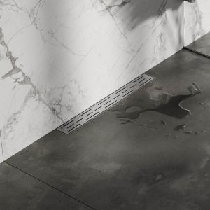 Brauer DR-SRFW60NG douchegoot met standaard rooster en flens voor wandmontage 7 x 60cm RVS geborsteld