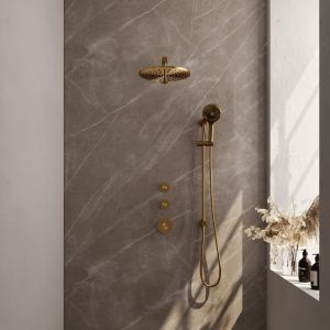 Brauer Edition 5-GG-038 thermostatic concealed rain shower SET 20 gold brushed PVD