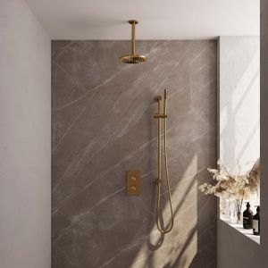 Brauer Edition 5-GG-066 thermostatic concealed rain shower 3-way diverter SET 41 gold brushed PVD