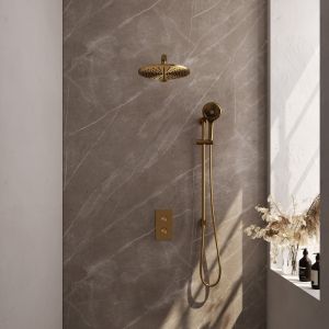 Brauer Edition 5-GG-071 thermostatic concealed rain shower 3-way diverter SET 44 gold brushed PVD