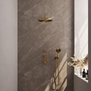 Brauer Edition 5-GG-077 thermostatic concealed rain shower SET 10 gold brushed PVD