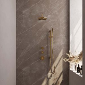 Brauer Edition 5-GG-078 thermostatic flush-mounted rain shower SET 15 gold brushed PVD