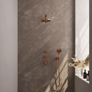 Brauer Edition 5-GK-028 thermostatic concealed rain shower SET 07 copper brushed PVD